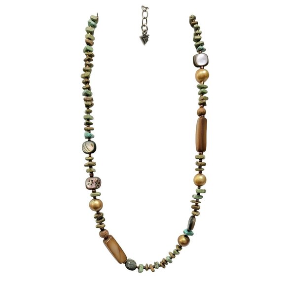 Silpada Sterling Silver Turquoise Shell Necklace Strand, 20" Long - Picture 4 of 7